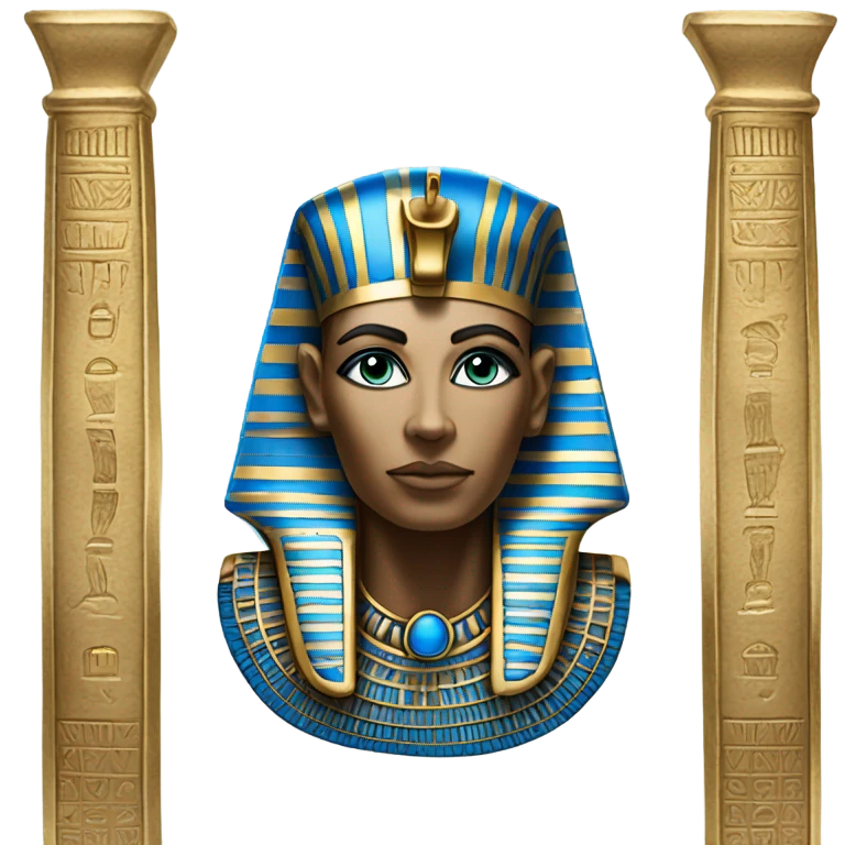 egypt sarcophagus gold blue white black , full body  emoji