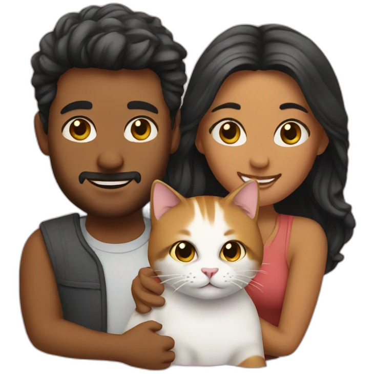 Couple with cat emoji