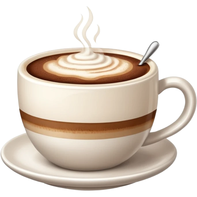 Cappuccino with frothy milk and a sprinkle of cocoa on top emoji