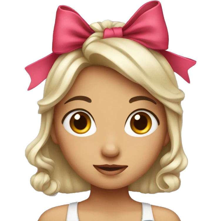 girl with bow emoji