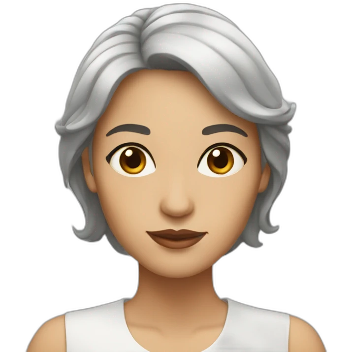a latina woman with brown eyes and hair, white skin, short hair emoji