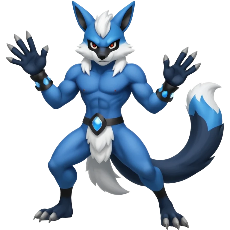 Mega lucario and Absol fusion full body emoji