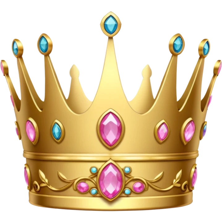 lower crown golden with pink gems emoji