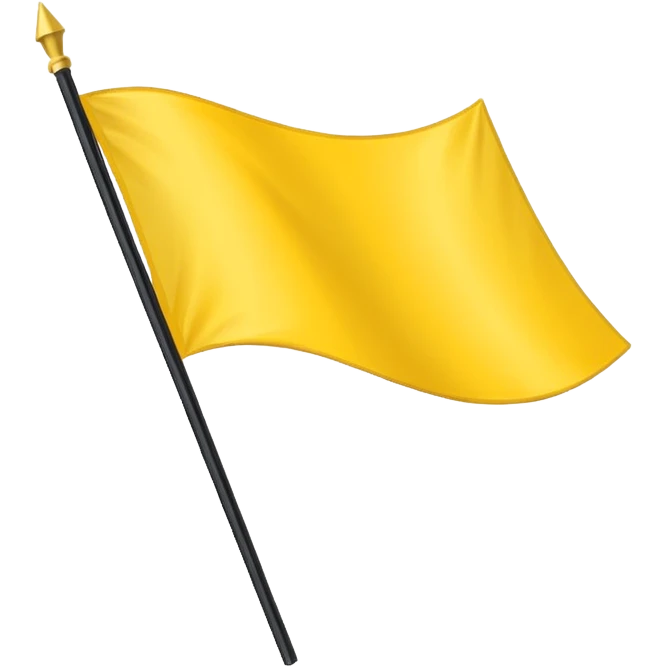 Make a yellow colour triangular flag spreading upward emoji