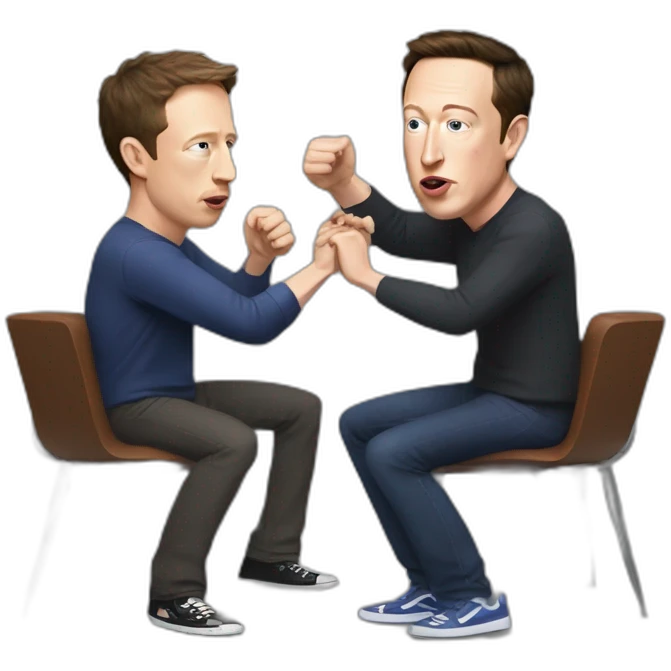 elon musk & zuckerberg fighting - zuck wins emoji