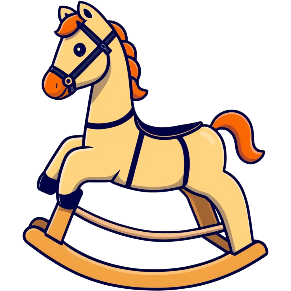 Beige wooden rocking horse toy emoji