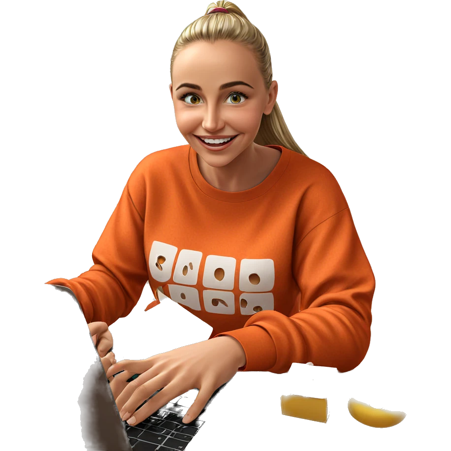 smiling girl with laptop emoji