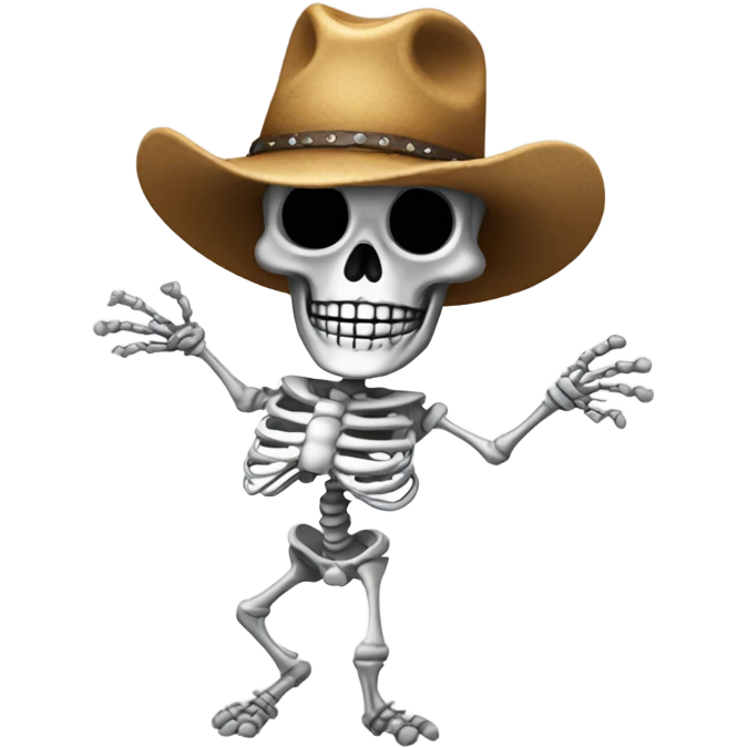 Dancing skeleton in cowboy hat emoji