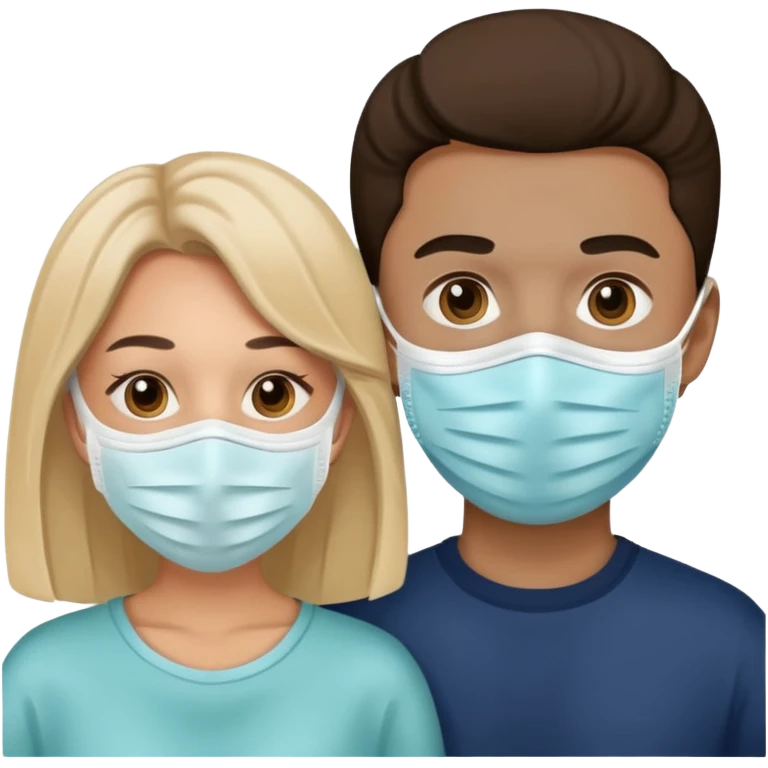 Pareja con mascarilla de belleza emoji