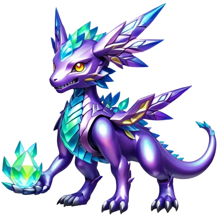 Shiny colorful fantasy elemental Digimon-Pokémon-Fakémon full body emoji