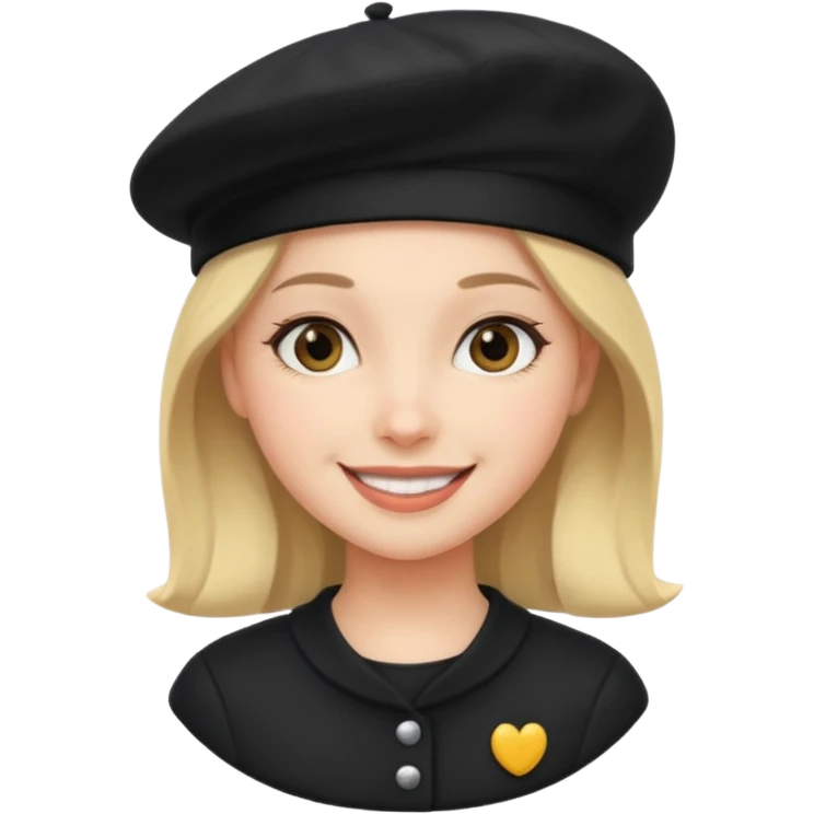 girl with a black beret, smiling emoji