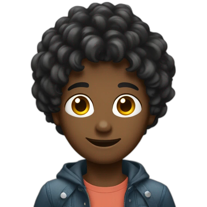 Garçon cheveux noir qui prend une photo  emoji