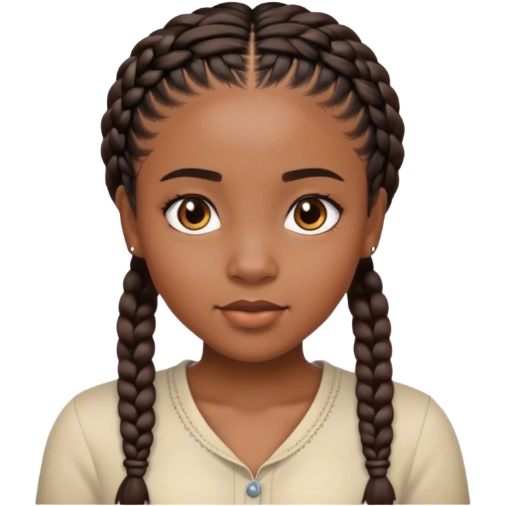 
black girl with braids in short hair emoji