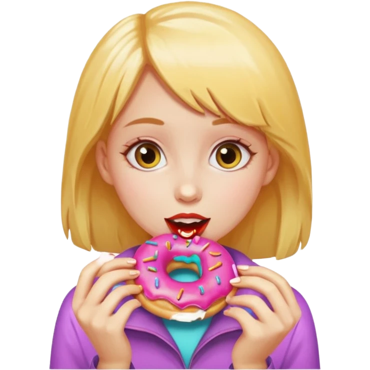 girl eating donuts emoji