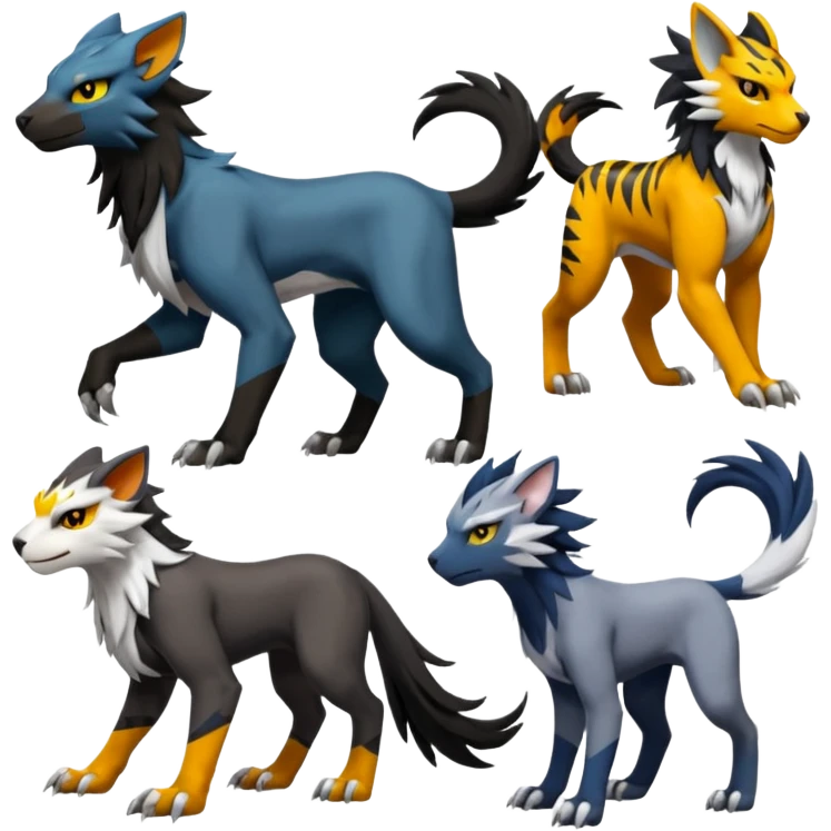 Houndoom-Tigress-Luxray-Silvally-Gryphon-fusion (full body) emoji