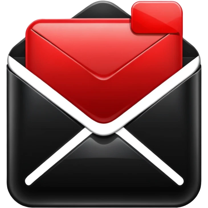 black and red email icon emoji