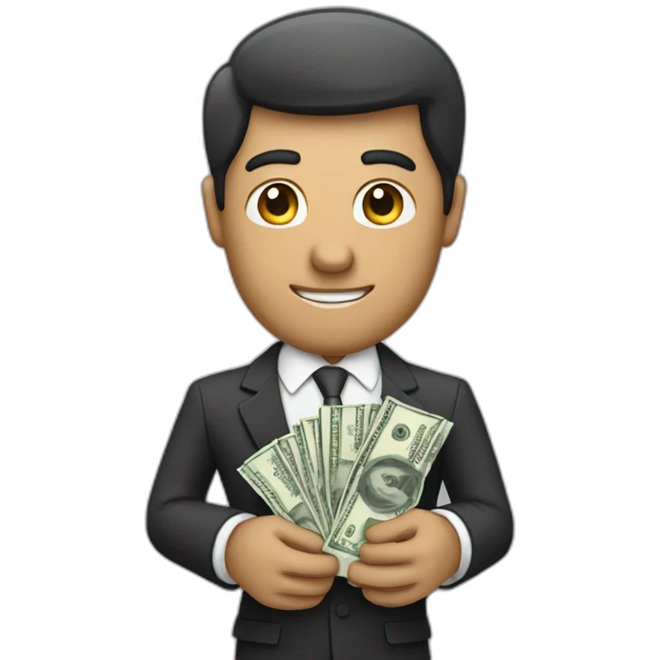 money in hand of business man emoji