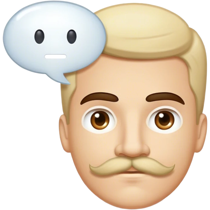 Random guy with a mustache screaming  the word FABIAAAN all in upper case in a Speech bubble  emoji
