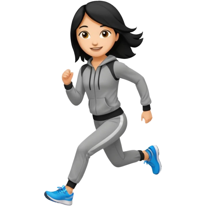 a pretty bratz tan girl who is fat . Hair color black. Jogging outfit emoji