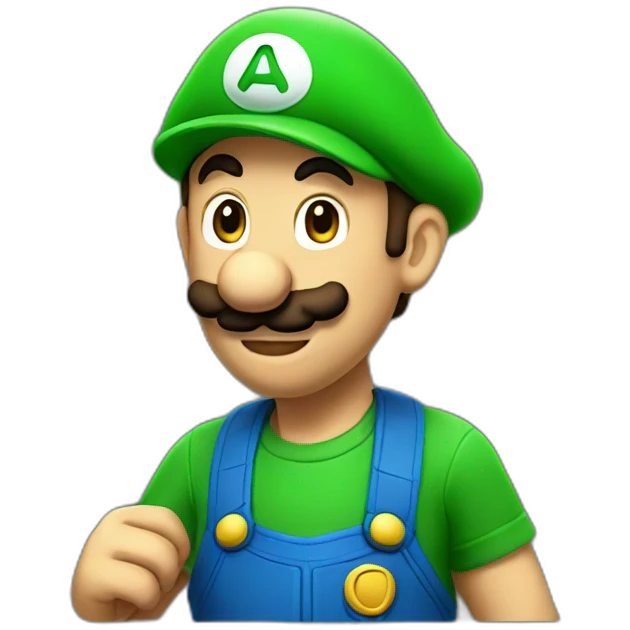 luigi with a n u k e emoji