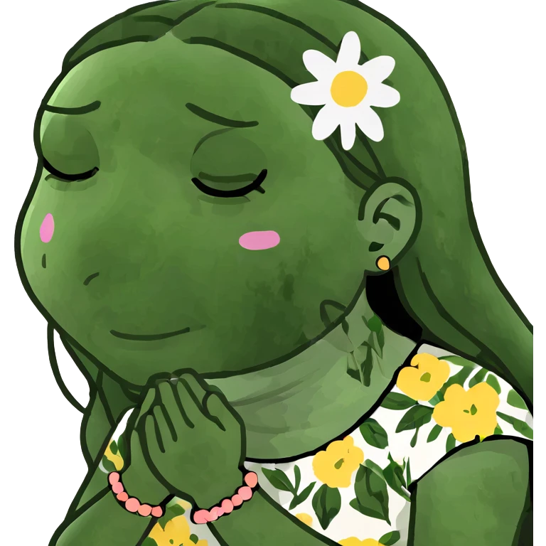 Girl crying with eyes closed and praying hands  emoji