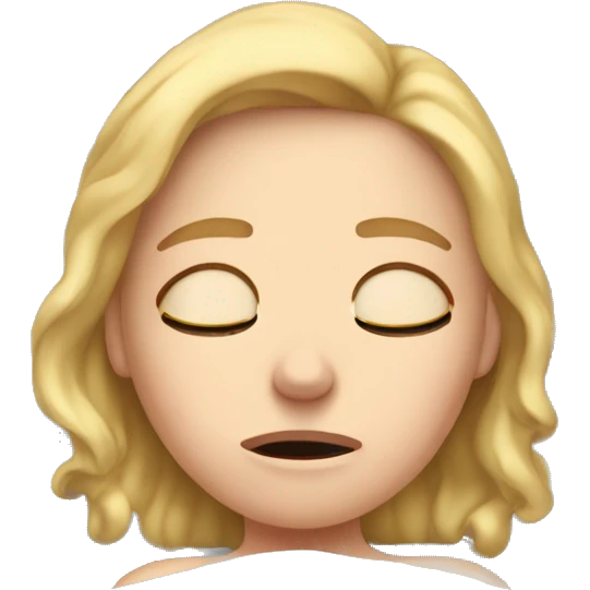 stressed crying white girl while laying in bed emoji