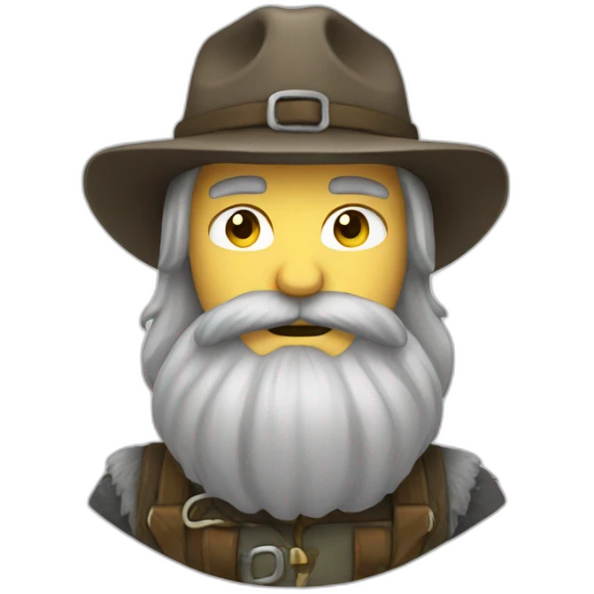 bearded ranger with long grey beard emoji