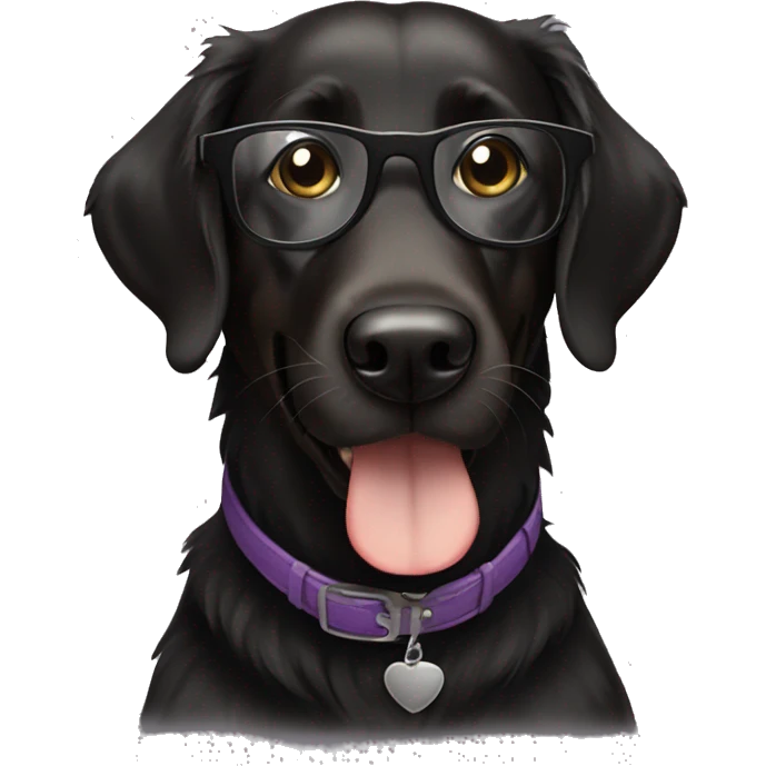Black retriever wearing glssses emoji