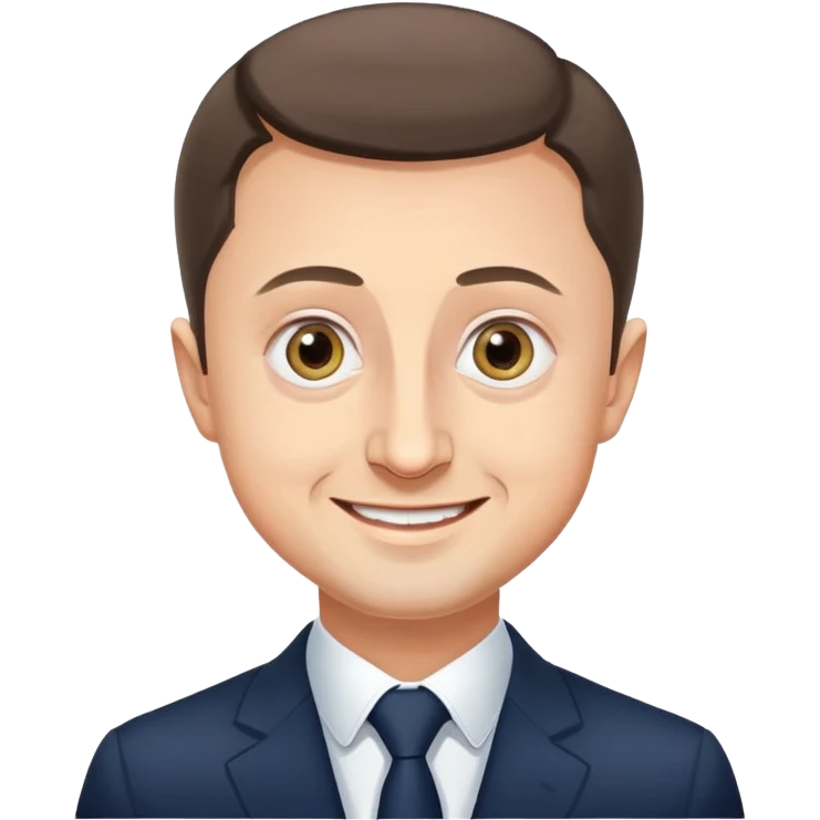 vladimir zelensky simple round face big expressive eyes smiling emoji