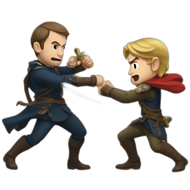 Emmanuel Macron fighting against Link emoji