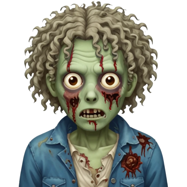 curly haired zombie emoji