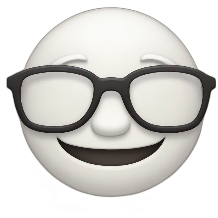 fat smiling white stitch with glasses emoji