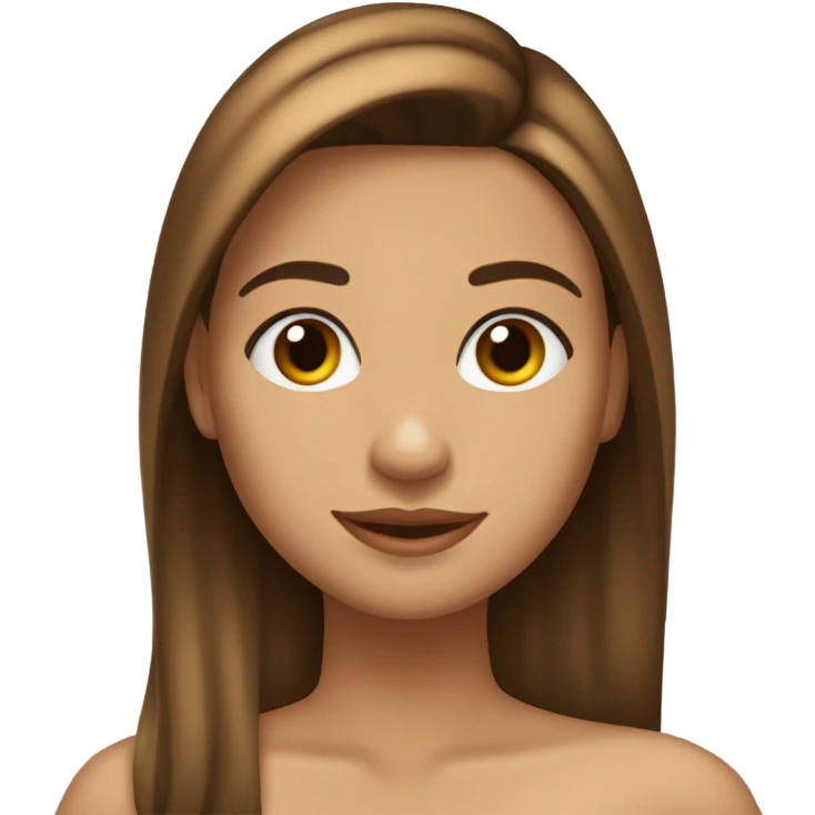 Una chica morena cabello liso y cabello castaño pero con puntas un poco rubias  emoji