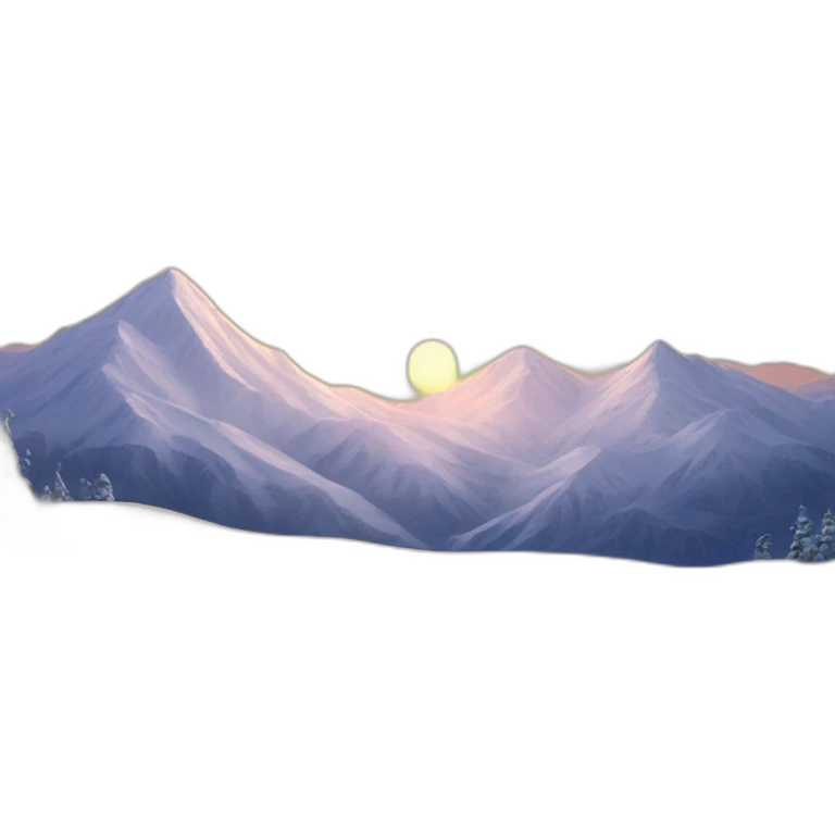Sunrise on mountain with snow emoji