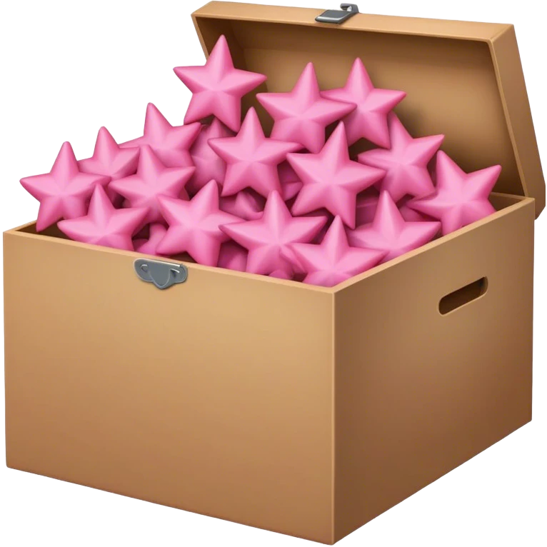 box full of pink stars emoji