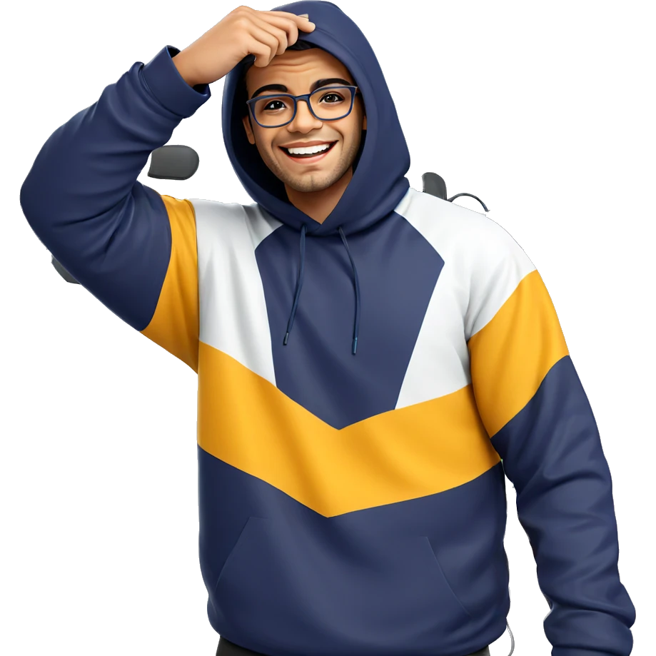 smiling boy with glasses emoji