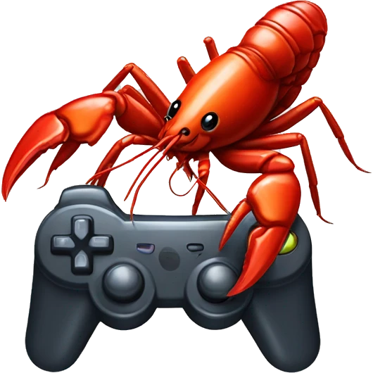 Crawfish with game controller  emoji