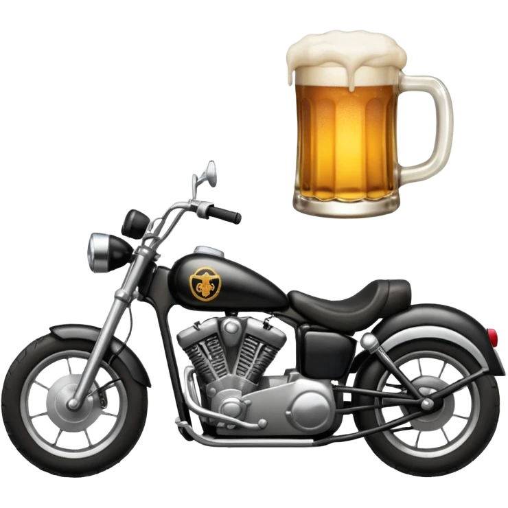 We're creating a quiz for a New Year's Eve team. The idea is that people have to guess which emoji belongs to which person from three emojis. Now it's up to you to make one whole emoji from the following three emojis.  🏍🎸🍻 emoji