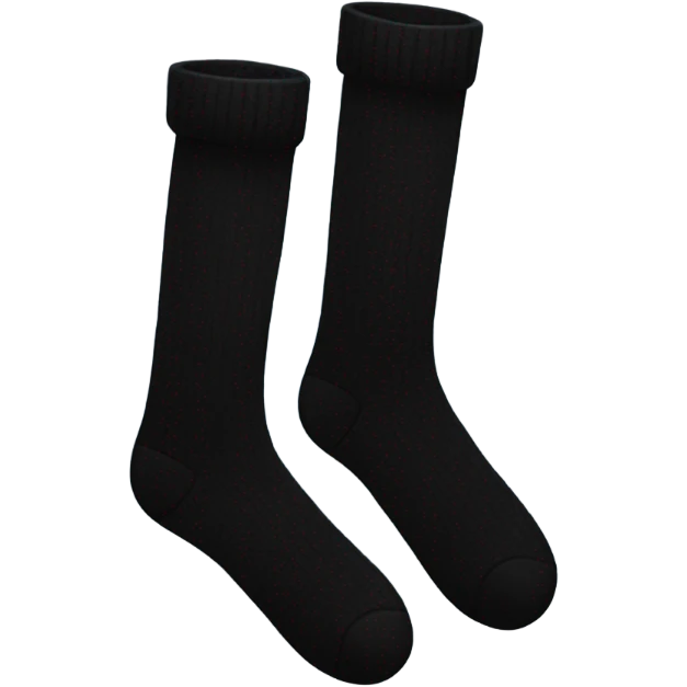  Plain Black  very long socks emoji