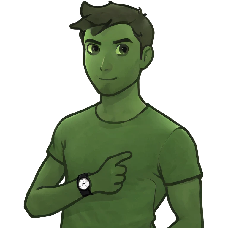 Guy with stubble with green eyes and short brunette hair emoji