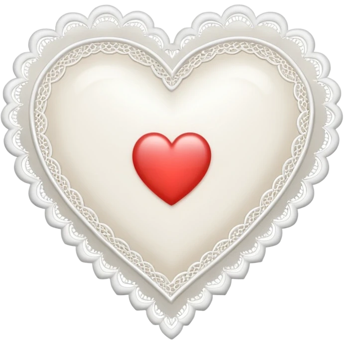 white heart with a lace border emoji