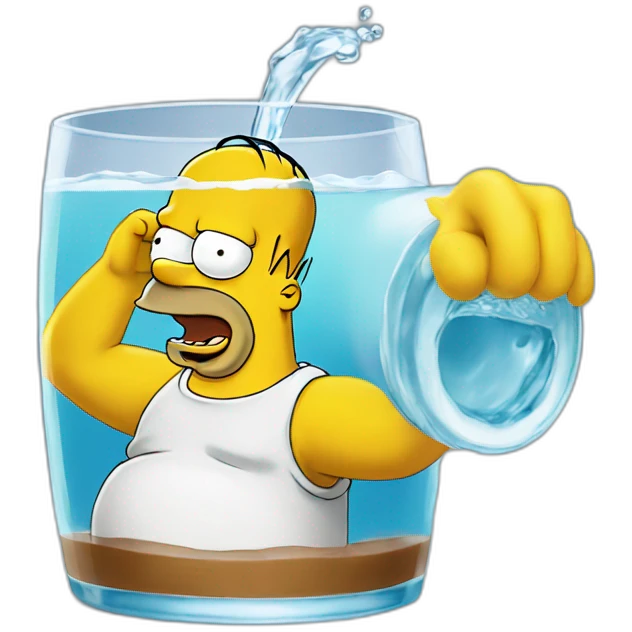 Homer Simpson drink water emoji