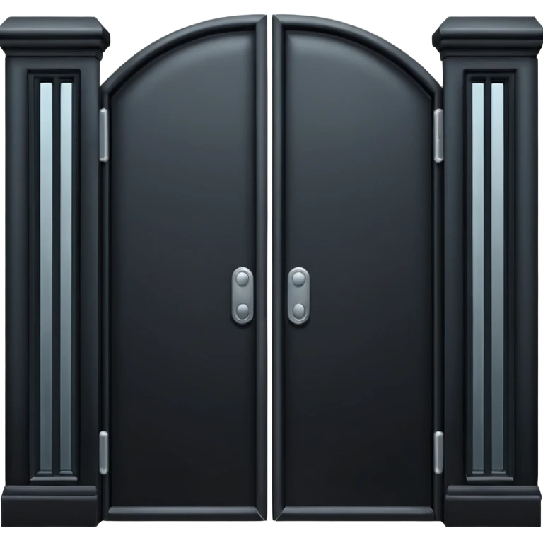 iOS emoji, minimal dark gate, sealed door, flat design emoji
