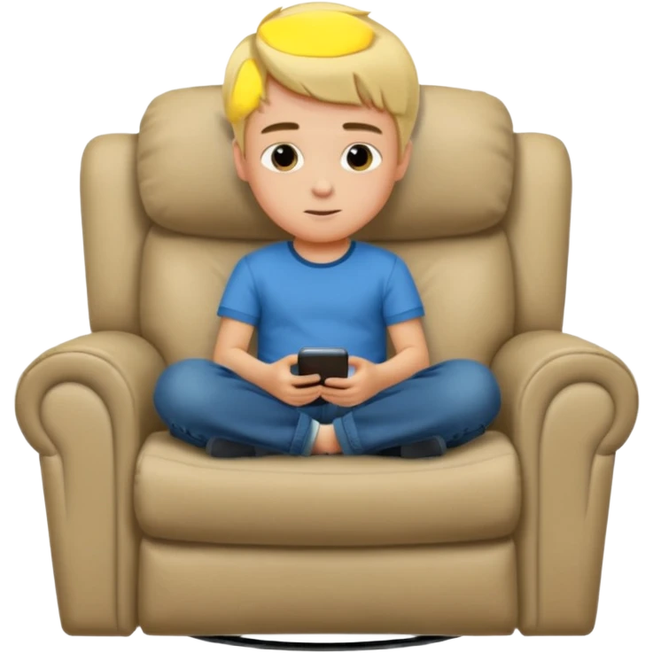 Blonde Boy in recliner  emoji