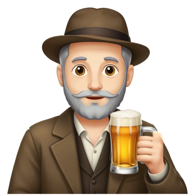 Jewish man drinking beer  emoji