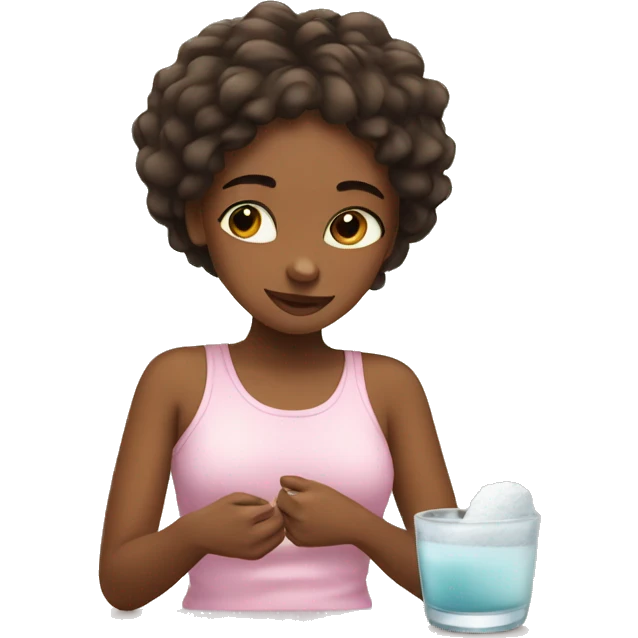 Girl doing self care emoji
