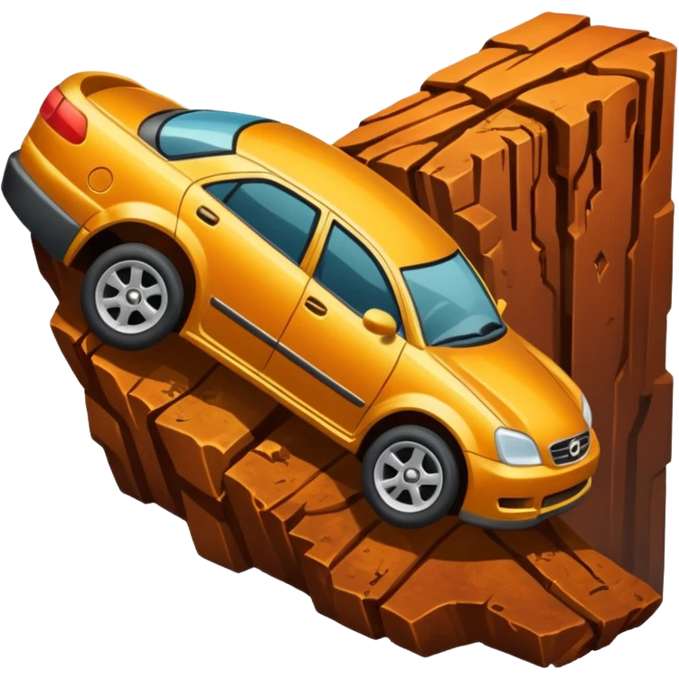 Car Fall in CLIFF  emoji