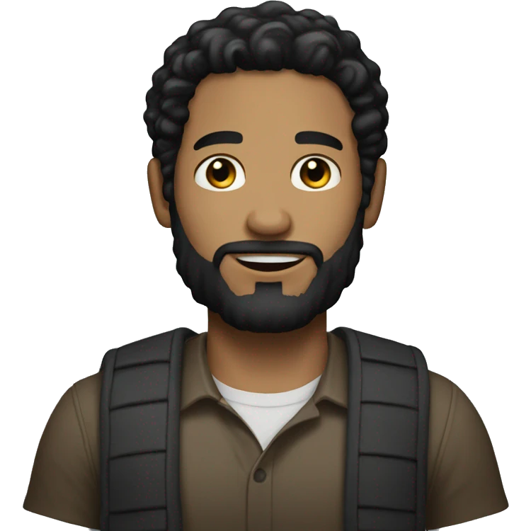 light skin bearded man with black hair  emoji