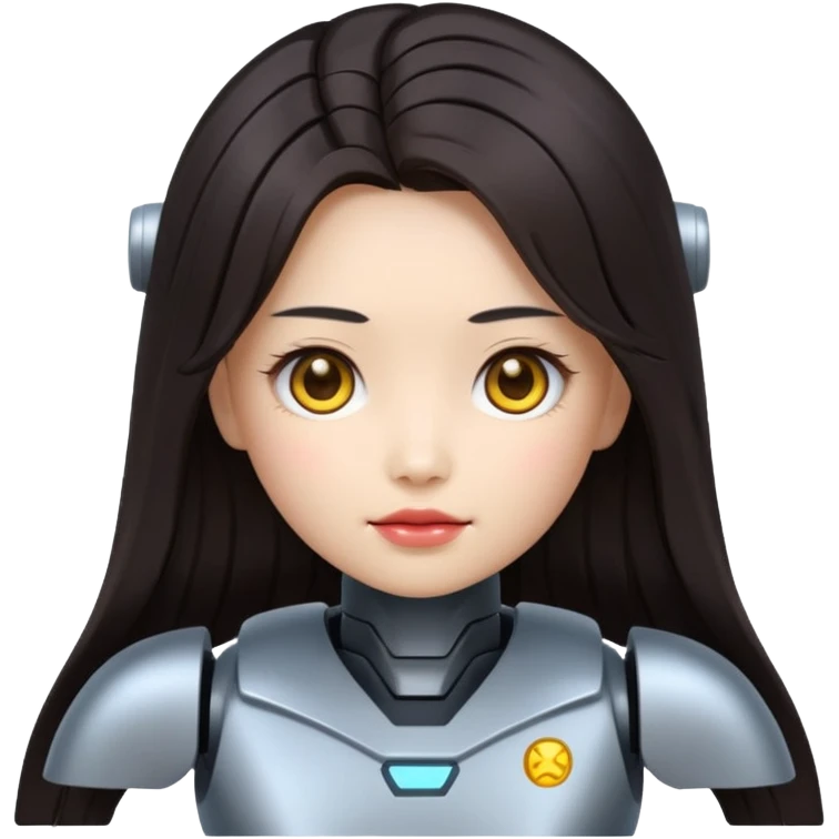 chinese babe ai robot long dark hair emoji warrior emoji