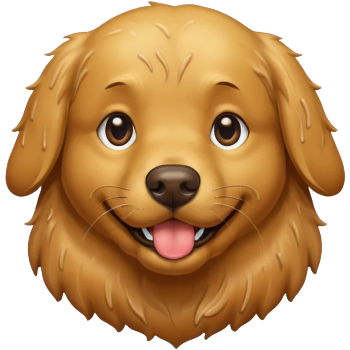 Golden retriever with mud on its mouth  emoji